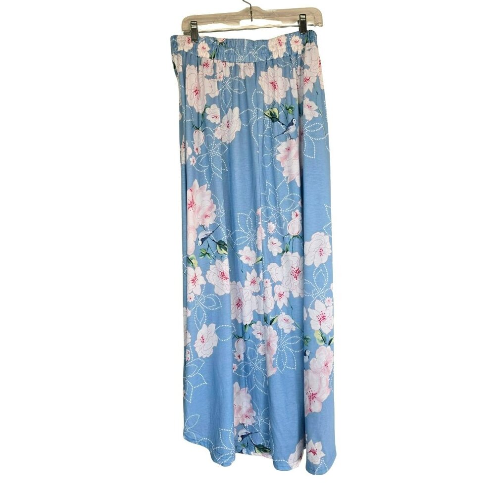 SHEIN Light Blue Floral Maxi Skirt